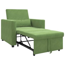 Canapé-lit escamotable simple avec des roues Vert clair Velours 616558616558