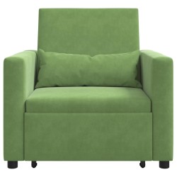 Canapé-lit escamotable simple avec des roues Vert clair Velours 616558616558