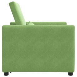 Canapé-lit escamotable simple avec des roues Vert clair Velours 616558616558
