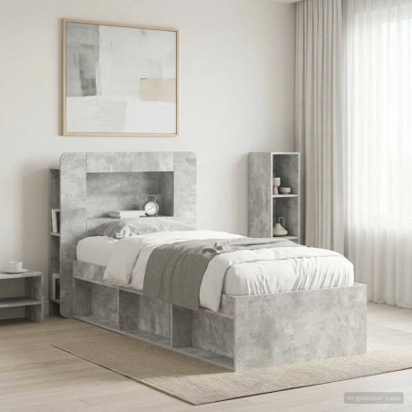 Cabinet de Tête de Lit Gris béton Bois d’ingénierie 616570616570