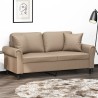 Canapé 2 places avec oreillers cappuccino 140 cm similicuir 616571616571