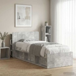 Cabinet de Tête de Lit Gris béton Bois d'ingénierie 616576616576