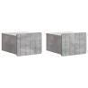 Cabinet de chevet mural 2 pcs Gris béton 33 x 34,5 x 24 cm 616585616585
