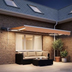Cadre de store manuel avec LEDs Sable 3,5 x 2 m 616590616590
