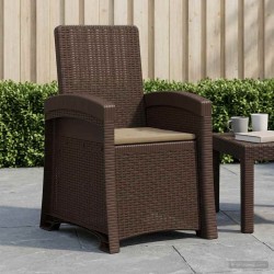 Chaise de jardin inclinable imitant le rotin Marron et taupe PP 616593616593