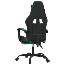 Chaise de jeu avec repose-pied Noir et vert Similicuir 616594616594