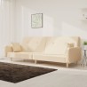 Canapé-lit à 2 places avec deux oreillers crème tissu 616595616595