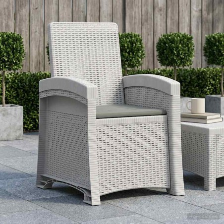 Chaise de jardin inclinable imitant le rotin PP 616597616597