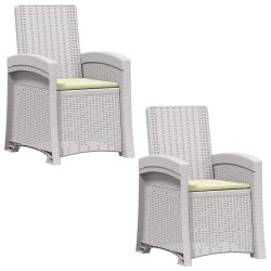Chaise de jardin inclinable imitant le rotin 2 pcs PP 616600616600