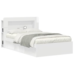 Cabinet de Tête de Lit Blanc brillant Bois d’ingénierie 616604616604
