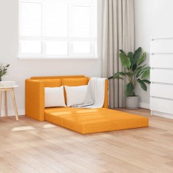 Canapé-lit 2 en 1 jaune foncé 112x174x55 cm tissu 616607616607