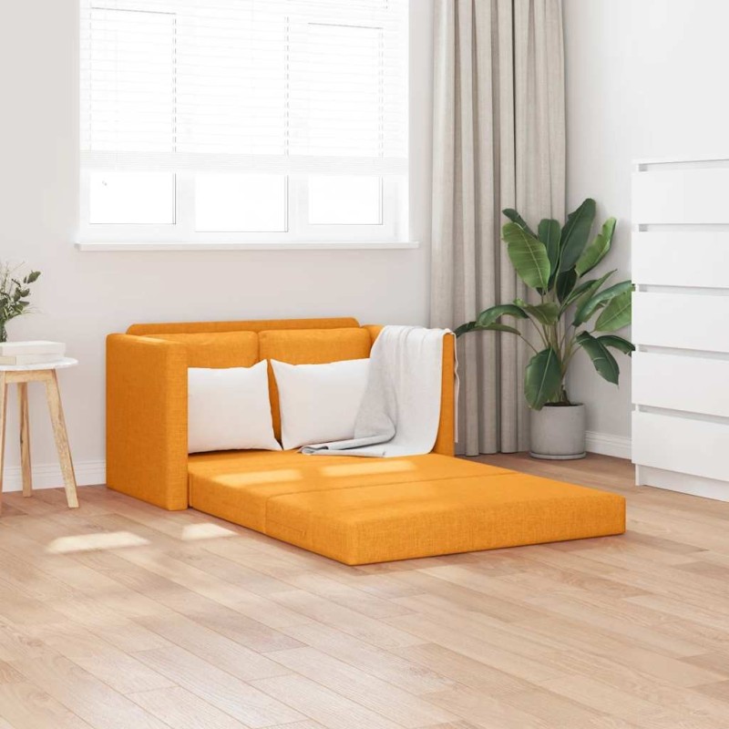 Canapé-lit 2 en 1 jaune foncé 112x174x55 cm tissu 616607616607