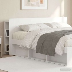 Cabinet de Tête de Lit Blanc brillant Bois d'ingénierie 616609616609