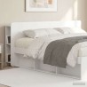 Cabinet de Tête de Lit Blanc brillant Bois d'ingénierie 616609616609