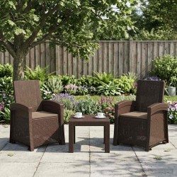 Chaise de jardin inclinable imitant le rotin 2 pcs PP 616613616613