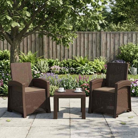 Chaise de jardin inclinable imitant le rotin 2 pcs PP 616613616613