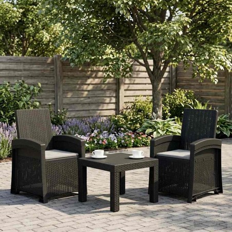 Chaise de jardin inclinable imitant le rotin 2 pcs PP 616615616615