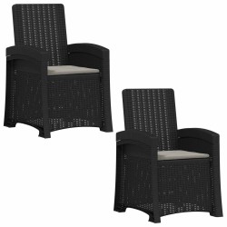Chaise de jardin inclinable imitant le rotin 2 pcs PP 616615616615