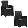 Chaise de jardin inclinable imitant le rotin 2 pcs PP 616615616615
