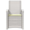 Chaise de jardin inclinable imitant le rotin Blanc et crème PP 616617616617