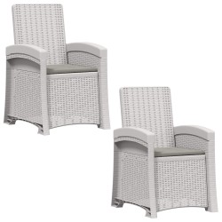 Chaise de jardin inclinable imitant le rotin 2 pcs PP 616618616618