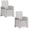 Chaise de jardin inclinable imitant le rotin 2 pcs PP 616618616618