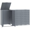 Rangement à roulettes pour poubelles pour 3 bacs gris acier 616628616628