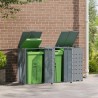 Rangement à roulettes pour poubelles pour 3 bacs gris acier 616628616628
