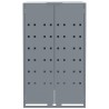 Rangement à roulettes pour poubelles pour 3 bacs gris acier 616628616628