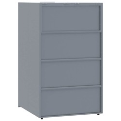 Rangement à roulettes pour poubelles pour 3 bacs gris acier 616628616628