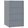 Rangement à roulettes pour poubelles pour 3 bacs gris acier 616628616628