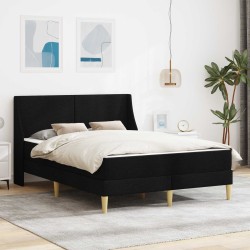 Cadre de lit avec matelas Noir 120 x 190 cm Polyester 616632616632