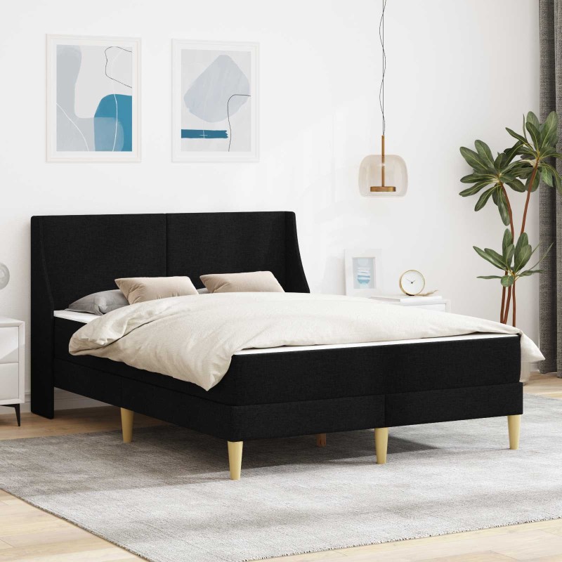 Cadre de lit avec matelas Noir 120 x 190 cm Polyester 616632616632