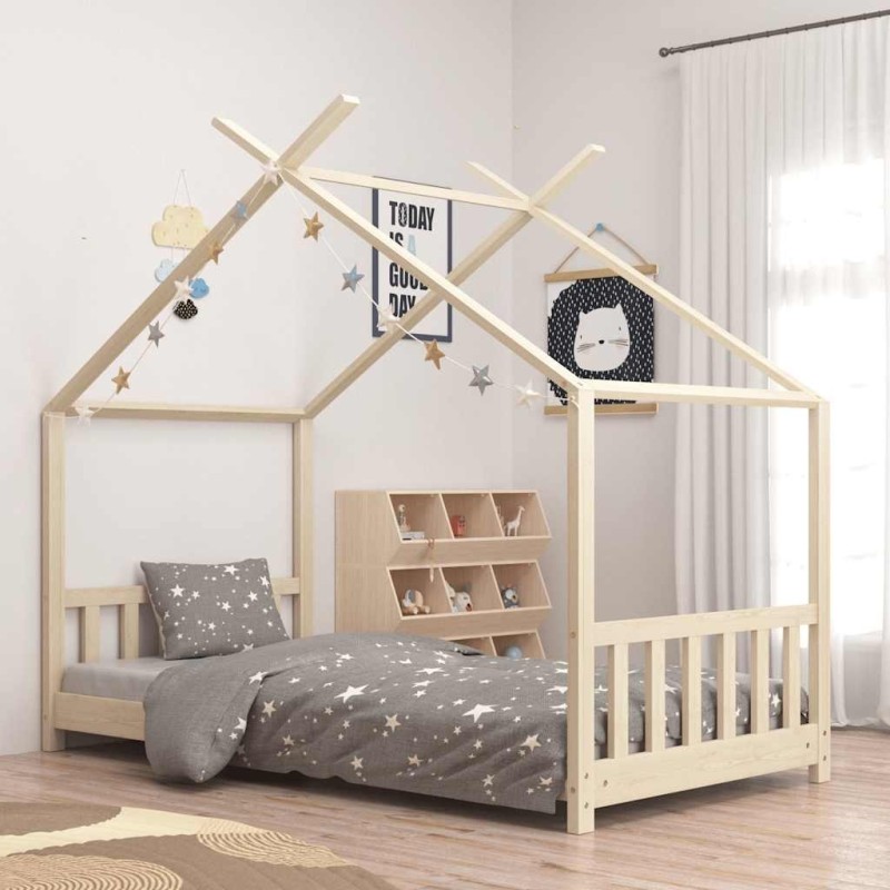 Cadre de lit d'enfant Bois de pin massif 80x160 cm 616633616633
