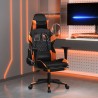 Chaise de jeu de massage et repose-pied Noir&Orange Similicuir 616635616635