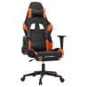 Chaise de jeu de massage et repose-pied Noir&Orange Similicuir 616635616635