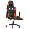 Chaise de jeu de massage et repose-pied Noir&Orange Similicuir 616635616635