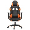 Chaise de jeu de massage et repose-pied Noir&Orange Similicuir 616635616635