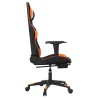 Chaise de jeu de massage et repose-pied Noir&Orange Similicuir 616635616635