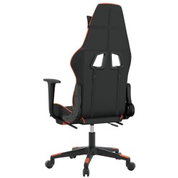 Chaise de jeu de massage et repose-pied Noir&Orange Similicuir 616635616635