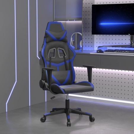 Chaise de jeu de massage Noir et bleu Similicuir 616637616637