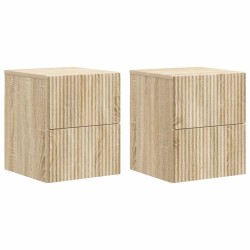 Cabinet de chevet mural 2 pcs Chêne Sonoma 33 x 34,5 x 40 cm 616644616644