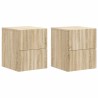 Cabinet de chevet mural 2 pcs Chêne Sonoma 33 x 34,5 x 40 cm 616644616644