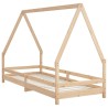Cadre de lit pour enfants 90x200 cm bois de pin massif 616651616651