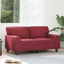 Canapé à 2 places Rouge bordeaux 120 cm Similicuir 616652616652