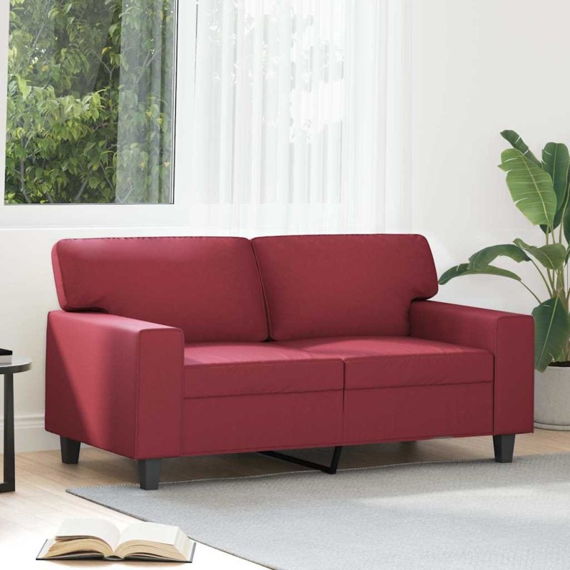 Canapé à 2 places Rouge bordeaux 120 cm Similicuir 616652616652
