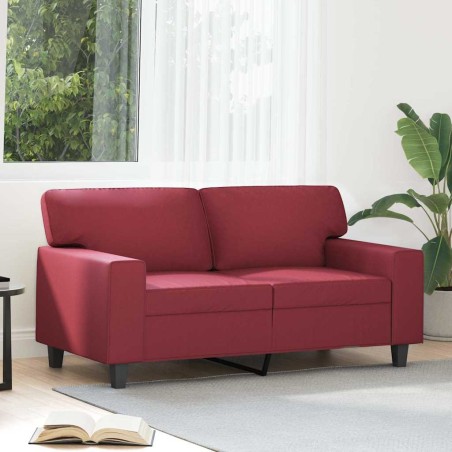 Canapé à 2 places Rouge bordeaux 120 cm Similicuir 616652616652