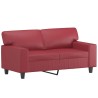 Canapé à 2 places Rouge bordeaux 120 cm Similicuir 616652616652