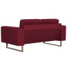 Canapé à 2 places Tissu Rouge bordeaux 616653616653