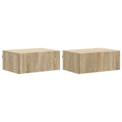 Cabinet de chevet mural 2 pcs Chêne Sonoma 49 x 34,5 x 20 cm 616654616654